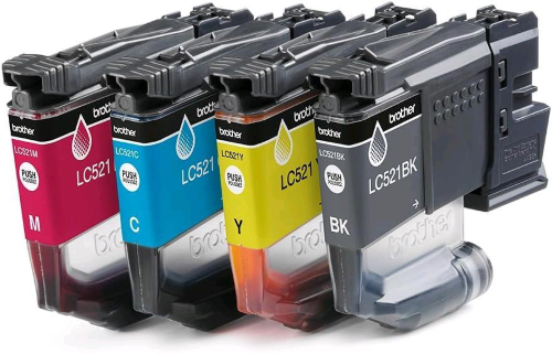 BROTHER LC521VAL MULTIPACK 4 CARTUCCE (NERO, CIANO, MAGENTA GIALLO) DA 500 PAGINE x MFC-DCPJ1260W MFC-DCPJ1310SW MFC-DCPJ1360DW